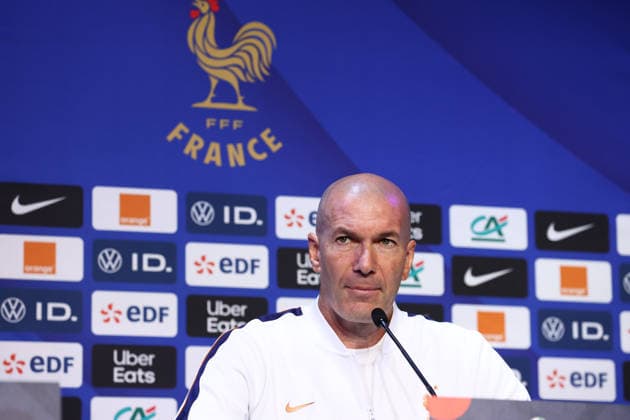 October 1, 2026, Saint-Denis, Ile-De-France, France: Head coach ZINEDINE ZIDANE of France during the press conference, PK, Pressekonferenz a day ahead of the UEFA Nations League 2026 27 groupe stage matchday 3 of 6 between FRANCE and ITALY at the Stade de France in Saint-Denis, France. Soccer 2026: Zidane Back At The Stade De France  - ZUMAc179 20261001_zep_c179_025 Copyright: xMickaelxChavetx