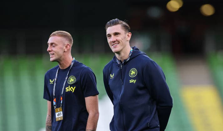 UEFA Nations League Group Stage, Aviva Stadium, Dublin 1 10 2026 Republic of Ireland vs Austria Ireland™s Killian Phillips and Jimmy Dunne Killian Phillips and Jimmy Dunne 1 10 2026  Copyright: xx RB1_6607