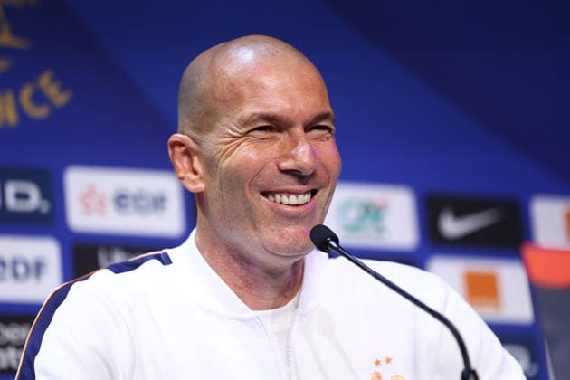 October 1, 2026, Saint-Denis, Ile-De-France, France: Head coach ZINEDINE ZIDANE of France appears relaxed and smiles during the press conference, PK, Pressekonferenz a day ahead of the UEFA Nations League 2026 27 groupe stage matchday 3 of 6 between FRANCE and ITALY at the Stade de France in Saint-Denis, France. Saint-Denis France - ZUMAc179 20261001_zep_c179_036 Copyright: xMickaelxChavetx