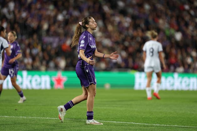 FK Austria Wien v FC Internazionale Milano - UEFA Women s Champions League 26 27 MD2 Modesta Uka of FK Austria Wien reacts during the UEFA Women s Champions League Matchday 2 match between FK Austria Wien and FC Internazionale Milano at Franz-Horr-Stadion on October 1, 2026 in Vienna, Austria. Vienna Franz-Horr-Stadion Austria Copyright: xYigitxOerme PSxImagesxYigitxOerme PSxImagesx