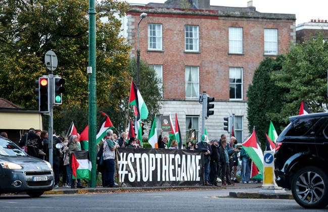 UEFA Nations League Group Stage, Aviva Stadium, Dublin 1 10 2026 Republic of Ireland vs Austria A view of the Stop The Game protest near the stadium A view of the Stop The Game protest near the stadium 1 10 2026  Copyright: xx NE1L4036