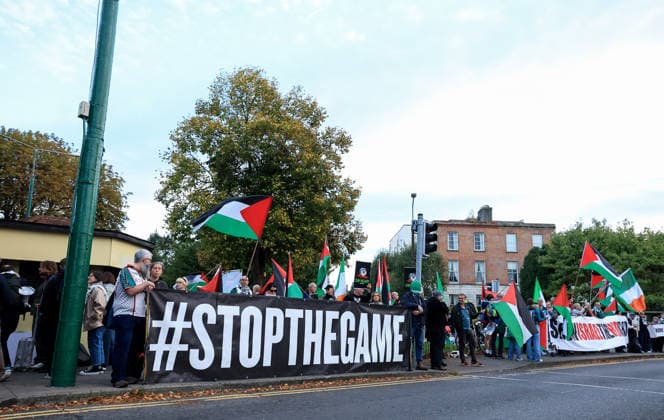 UEFA Nations League Group Stage, Aviva Stadium, Dublin 1 10 2026 Republic of Ireland vs Austria A view of the Stop The Game protest near the stadium A view of the Stop The Game protest near the stadium 1 10 2026  Copyright: xx AC014093