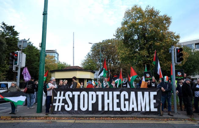 UEFA Nations League Group Stage, Aviva Stadium, Dublin 1 10 2026 Republic of Ireland vs Austria A view of the Stop The Game protest near the stadium A view of the Stop The Game protest near the stadium 1 10 2026  Copyright: xx AC014101