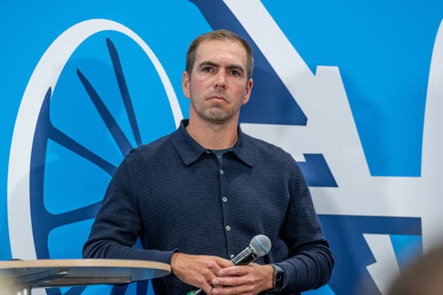Philipp Lahm, soccer player and 2014 World Cup champion, at the awards ceremony honoring the top goal scorers in German amateur soccer at the Volkswagen VW Media Lounge, with the theme Top Scorer Award for Everyone (GER), Germany vs. Serbia, soccer, UEFA Nations League, League A group stage, Matchday 3, 2026–2027 season, October 1, 2026. DFL and DFB regulations prohibit any use of photographs as image sequences and or quasi-video. Photo: HMB Media, Heike Feiner Copyright: HMBxMedia HeikexFeiner