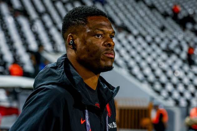 THESSALONIKI - Denzel Dumfries of the Netherlands ahead of the UEFA Nations League match between Greece and the Netherlands at the Toumba Stadium on 1 October 2026 in Thessaloniki, Greece. MARCEL TER BALS ANP UEFA Nations League 2026 27 xVIxANPxSportx xMarcelxterxBalsxIVx 571077660 originalFilename: 571077660