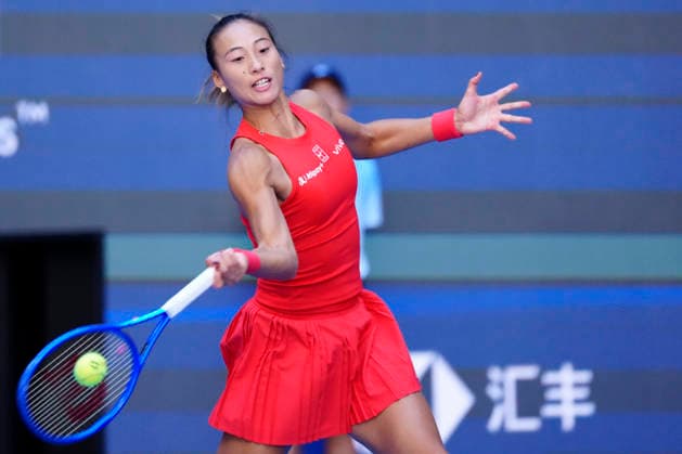 October 1, 2026, Beijing, China: Qinwen Zheng of China plays against Han Shi of China ( not in view) during the Women s singles match on day two of the China Open at the National Tennis Center. 2026 China Open In Beijing - 01 Oct 2026  - ZUMAs197 20261001_aaa_s197_156 Copyright: xPolyxFeix