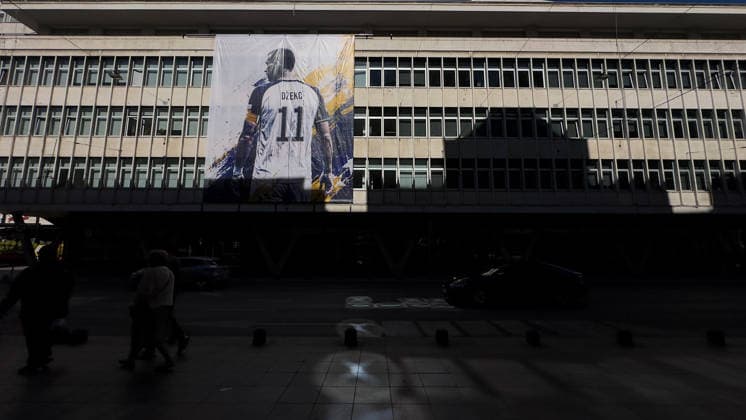 Bosnian football player Edin Dzeko retire from national team, Nationalteam SARAJEVO, BOSNIA AND HERZEGOVINA - OCTOBER 1: A view of massive banners of Bosnian football player Edin Dzeko wearing his number 11 Bosnia and Herzegovina jersey on Marshal Tito Street after announcing his retirement from national team with tomorrow s match against Sweden, in Sarajevo, Bosnia and Herzegovina on October 01, 2026. Denis Zuberi Anadolu Sarajevo Bosnia and Herzegovina. Editorial use only. Please get in touch for any other usage.  Copyright: x2026xAnadoluxDenisxZuberix
