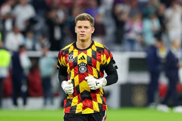 Finn Dahmen 12, Germany during warm-ups, Germany vs. Serbia, soccer, UEFA Nations League, Matchday 3, October 1, 2026, Munich, Bavaria, Germany Copyright: xkolbert-press ChristianxKolbertx