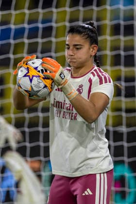 RECORD DATE NOT STATED 1st October 2026; Joie Stadium, Manchester, England; UEFA Womens Champions League Football, Manchester City versus Real Madrid; Goalkeeper Laia Lopez of Real Madrid Femenino during the warm up TimxWilliams