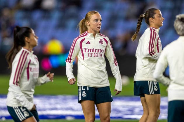 RECORD DATE NOT STATED 1st October 2026; Joie Stadium, Manchester, England; UEFA Womens Champions League Football, Manchester City versus Real Madrid; Sara Holmgaard of Real Madrid Femenino during the warm up TimxWilliams