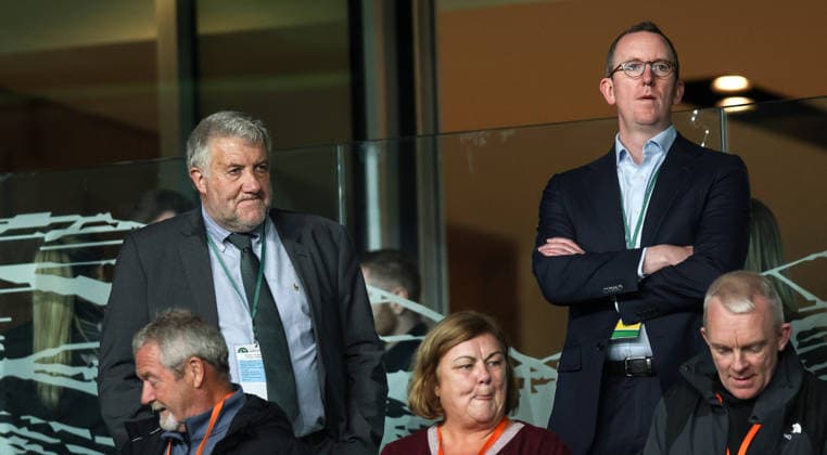 UEFA Nations League Group Stage, Aviva Stadium, Dublin 1 10 2026 Republic of Ireland vs Austria FAI President Paul Cooke and FAI CEO David Courell Paul Cooke and David Courell 1 10 2026 Copyright: xx RDR_8940