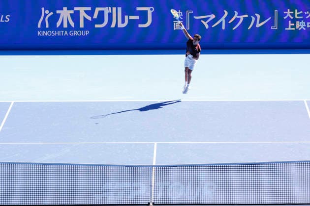 October 1, 2026, Tokyo, Japan: Jaume Munar (Spain) serves against Taylor Fritz (USA) during their Round of 32 match at the Kinoshita Group Japan Open Tennis Championships at Ariake Colosseum in Tokyo. The tournament runs from September 29 to October 6. Munar won 6(7)-7(9), 6-4, 6-3. Tennis 2026: Taylor Fritz Battles Jaume Munar In Japan Open  - ZUMAm191 20261001_aap_m191_051 Copyright: xRodrigoxReyesxMarinx