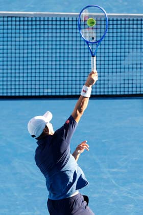 October 1, 2026, Tokyo, Japan: Kei Nishikori (Japan) serves against Frances Tiafoe (USA) during their Round of 32 match at the Kinoshita Group Japan Open Tennis Championships at Ariake Colosseum in Tokyo. The tournament runs from September 29 to October 6. Tiafoe won 6-4, 6-4. Tennis 2026: Frances Tiafoe Battles Kei Nishikori In Japan Open - ZUMAm191 20261001_aap_m191_032 Copyright: xRodrigoxReyesxMarinx