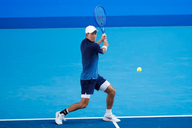 October 1, 2026, Tokyo, Japan: Kei Nishikori (Japan) returns a shot against Frances Tiafoe (USA) during their Round of 32 match at the Kinoshita Group Japan Open Tennis Championships at Ariake Colosseum in Tokyo. The tournament runs from September 29 to October 6. Tiafoe won 6-4, 6-4. Tennis 2026: Frances Tiafoe Battles Kei Nishikori In Japan Open  - ZUMAm191 20261001_aap_m191_035 Copyright: xRodrigoxReyesxMarinx