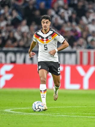 Aleksandar Pavlovic of Germany controls the ball during the UEFA Nations League 2026–27 group stage match between Germany and Serbia at Allianz Arena on October 1, 2026, in Munich, Germany. Photo by Harry Langer, DeFodi Images