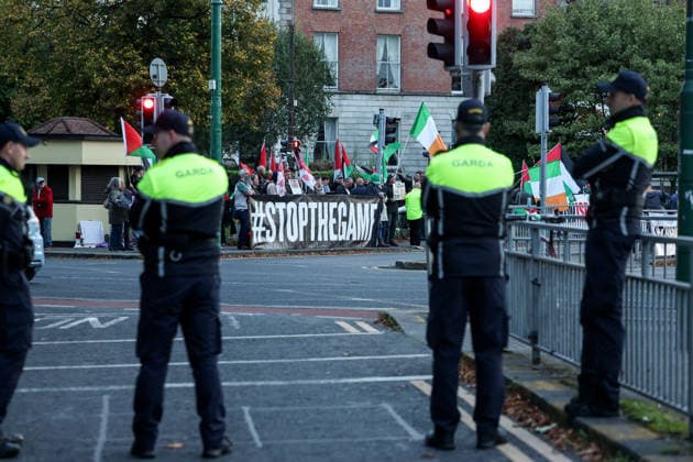 UEFA Nations League Group Stage, Aviva Stadium, Dublin 1 10 2026 Republic of Ireland vs Austria A view of the Stop The Game Protest A view of the Stop The Game Protest 1 10 2026  Copyright: xx NE1L4179