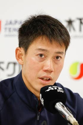 October 1, 2026, Tokyo, Japan: Kei Nishikori (Japan) speaks during a press conference, PK, Pressekonferenz after his match against Frances Tiafoe (USA) for the Kinoshita Group Japan Open Tennis Championships at Ariake Colosseum in Tokyo. The tournament runs from September 29 to October 6. Tennis 2026: Kei Nishikori Press Conference  - ZUMAm191 20261001_aap_m191_069 Copyright: xRodrigoxReyesxMarinx