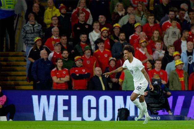 RECORD DATE NOT STATED Football - UEFA Nations League - Group A4 - Wales v Norway CARDIFF, WALES - Thursday, October 1, 2026: Norway s Oscar Bobb celebrates after scoring the first goal during the UEFA Nations League Group A4 Matchday 3 match between Wales and Norway at the Cardiff City Stadium. (Photo by David Rawcliffe Propaganda) CARDIFF Cardiff City Stadium CARDIFF WALES Copyright: xDavidxRawcliffex 2026-10-01-Wales_v_Norway-020