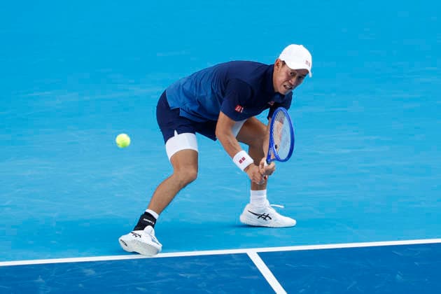 October 1, 2026, Tokyo, Japan: Kei Nishikori (Japan) returns a shot against Frances Tiafoe (USA) during their Round of 32 match at the Kinoshita Group Japan Open Tennis Championships at Ariake Colosseum in Tokyo. The tournament runs from September 29 to October 6. Tiafoe won 6-4, 6-4. Tokyo Japan - ZUMAm191 20261001_aap_m191_075 Copyright: xRodrigoxReyesxMarinx