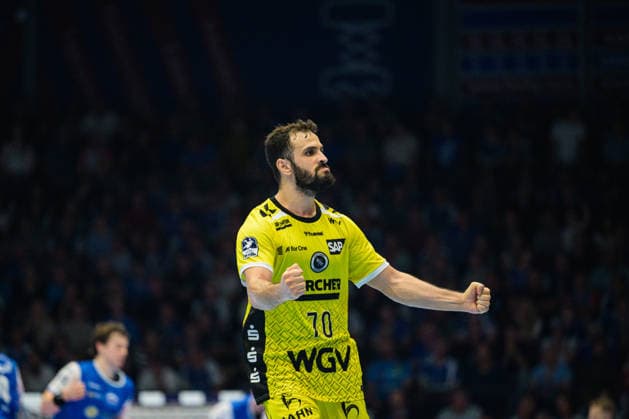 Mohamed Amine Darmoul, TVB Stuttgart, 70, celebrates; GER, ThSV Eisenach vs. TVB Stuttgart, 1st Opel Handball Bundesliga, Handball, Matchday 7, 2026–2027 season, 7:00 p.m., October 1, 2026 GER, ThSV Eisenach vs. TVB Stuttgart, 1st Opel Handball Bundesliga, Handball, Matchday 7, 2026–2027 season, 7:00 p.m., October 1, 2026 Eisenach Copyright: xMartinxHerbstx