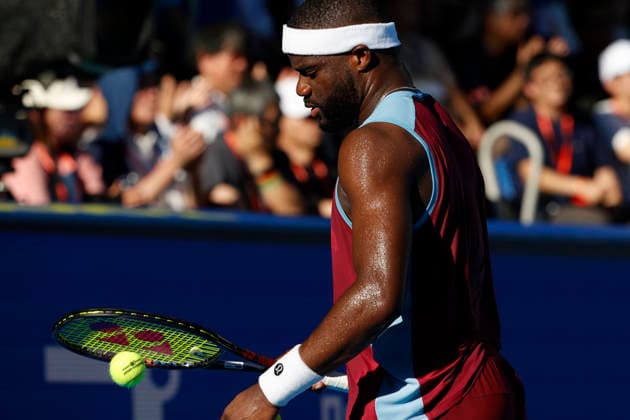 October 1, 2026, Tokyo, Japan: Frances Tiafoe (USA) serves against Kei Nishikori (Japan) during their Round of 32 match at the Kinoshita Group Japan Open Tennis Championships at Ariake Colosseum in Tokyo. The tournament runs from September 29 to October 6. Tiafoe won 6-4, 6-4. Tennis 2026: Frances Tiafoe Battles Kei Nishikori In Japan Open - ZUMAm191 20261001_aap_m191_020 Copyright: xRodrigoxReyesxMarinx