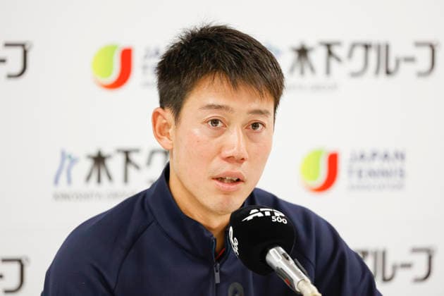 October 1, 2026, Tokyo, Japan: Kei Nishikori (Japan) speaks during a press conference, PK, Pressekonferenz after his match against Frances Tiafoe (USA) for the Kinoshita Group Japan Open Tennis Championships at Ariake Colosseum in Tokyo. The tournament runs from September 29 to October 6. Tokyo Japan - ZUMAm191 20261001_aap_m191_067 Copyright: xRodrigoxReyesxMarinx