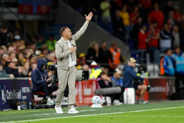 Cardiff, Wales, 1st October 2026. Craig Bellamy coach of Wales reacts during the Wales vs Norway UEFA Nations League match at the Cardiff City Stadium, Cardiff. Picture credit should read: Cody Froggatt Sportimage EDITORIAL USE ONLY. No use with unauthorised audio, video, data, fixture lists, club league logos or live services. Online in-match use limited to 120 images, no video emulation. No use in betting, games or single club league player publications. SPI_038_CF_WALES_NORWAY SPI-5050-0038