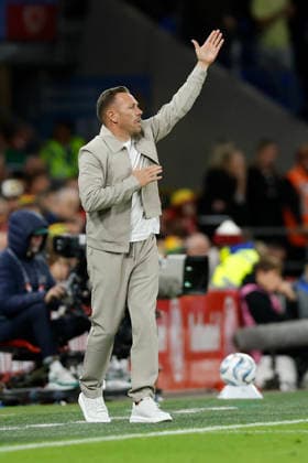 Cardiff, Wales, 1st October 2026. Craig Bellamy coach of Wales reacts during the Wales vs Norway UEFA Nations League match at the Cardiff City Stadium, Cardiff. Picture credit should read: Cody Froggatt Sportimage EDITORIAL USE ONLY. No use with unauthorised audio, video, data, fixture lists, club league logos or live services. Online in-match use limited to 120 images, no video emulation. No use in betting, games or single club league player publications. SPI_041_CF_WALES_NORWAY SPI-5050-0040