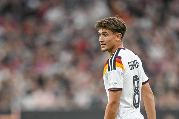 Tom Bischof of Germany watches as Germany and Serbia face off in a UEFA Nations League 2026-27 group stage match at the Allianz Arena on October 1, 2026, in Munich, Germany. Photo by Harry Langer, DeFodi Images