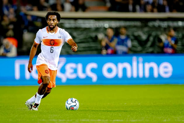 THESSALONIKI Netherlands midfielder Quinten Timber during the UEFA Nations League match between Greece and the Netherlands at Toumba Stadium on October 1, 2026, in Thessaloniki, Greece. Photo by DeFodi Images