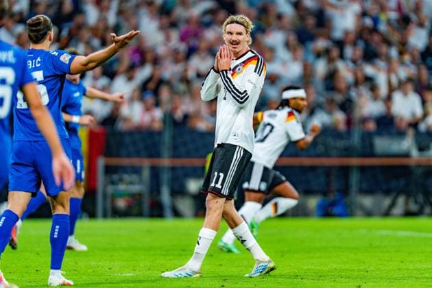 Nations League, Group A, Matchday 3, Germany vs. Serbia on October 1, 2026, at the Allianz Arena in Munich. Nick Woltemade of Germany after missing a scoring opportunity Copyright: xBahhoxKarax