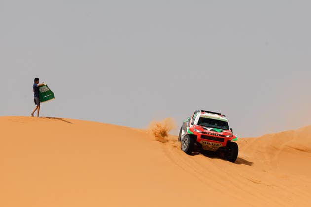 W2RC - RALLYE DU MAROC 2026 201 AL RAJHI Yazeed (ksa), ZENZ Dennis (ger), Toyota Hilux GR, Overdrive Racing, FIA W2RC, ULT T1+, action, during the Stage 3 of the Rallye du Maroc 2026, 4th round of the 2026 WR2C Championship from October 1, 2026 around Zagora, Morocco - AgadirMorocco Copyright: xFREDERICxLExFLOCxHx