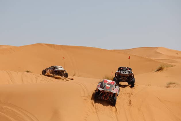 W2RC - RALLYE DU MAROC 2026 403 JAMEEL Hassan (ksa), FLICK Xavier (fra), BRP Can-Am Maverick R, South Racing Can-Am, SSV SSV1, action, 315 FAVRE Jedidia (fra), LECOURBE Antoine (fra), MMP T3 Rally-Raid, MMP, CHG CHG1, action, 327 RUSZCZYC Edward (pol), KUBIÅö Krzysztof (pol), Taurus Evo Max, Red Fox Racing, CHG CHG1, action, during the Stage 3 of the Rallye du Maroc 2026, 4th round of the 2026 WR2C Championship from October 1, 2026 around Zagora, Morocco - AgadirMorocco Copyright: xFREDERICxLExFLOCxHx