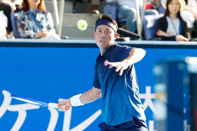 October 1, 2026, Tokyo, Japan: Kei Nishikori (Japan) returns a shot against Frances Tiafoe (USA) during their Round of 32 match at the Kinoshita Group Japan Open Tennis Championships at Ariake Colosseum in Tokyo. The tournament runs from September 29 to October 6. Tiafoe won 6-4, 6-4. Tokyo Japan - ZUMAm191 20261001_aap_m191_040 Copyright: xRodrigoxReyesxMarinx