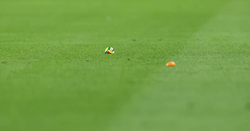 UEFA Nations League Group Stage, Aviva Stadium, Dublin 1 10 2026 Republic of Ireland vs Austria A view of tennis balls thrown onto the field by protestors A view of tennis balls thrown onto the field by protestors 1 10 2026 Copyright: xx RB1_8757