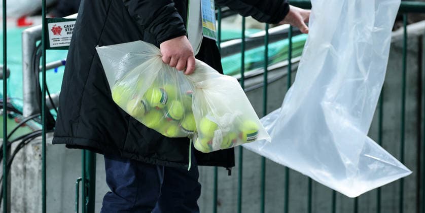 UEFA Nations League Group Stage, Aviva Stadium, Dublin 1 10 2026 Republic of Ireland vs Austria A view of tennis balls after being removed from the field, after being thrown by protestors A view of tennis balls after being removed from the field, after being thrown by protestors 1 10 2026 Copyright: xx RB1_9096