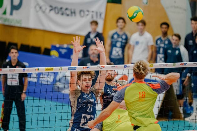 VOLLEYBALL - Coppa Pallavolo Senza Confini HARTBERG,AUSTRIA,01.OCT.26 - VOLLEYBALL - Coppa Pallavolo Senza Confini, TSV Hartberg vs Verona Volley. Image shows Lukas Glatz (Verona).  GEPAxpictures xRomanxKoenigshofer