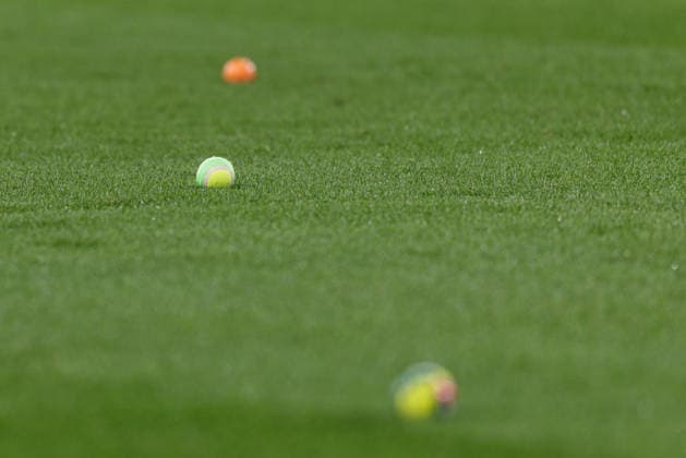SOCCER - NL, IRL vs AUT DUBLIN,IRELAND,01.OCT.26 - SOCCER - UEFA Nations League, OEFB international match, Länderspiel, Nationalmannschaft Ireland vs Austria. Image shows tennis balls.  GEPAxpictures xArminxRauthner