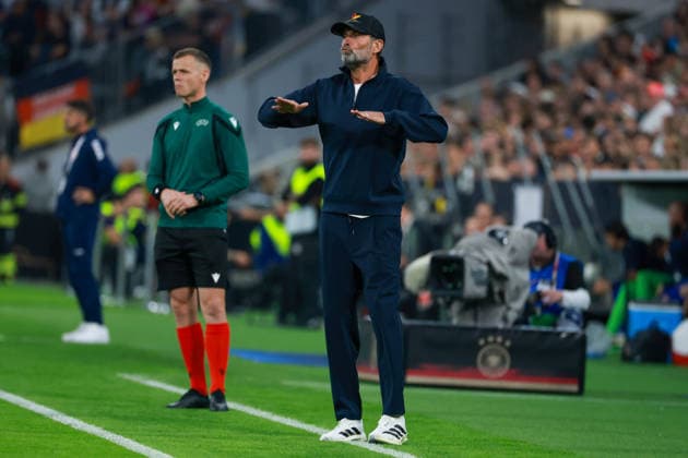 UEFA Nations League, Matchday 26-27: Germany vs. Serbia on October 1, 2026, at the Allianz Arena in Munich. Coach Jürgen Juergen Klopp of Germany shouts instructions. MH