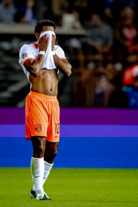 THESSALONIKI: Netherlands defender Jurriën Timber looks frustrated during the UEFA Nations League match between Greece and the Netherlands at Toumba Stadium on October 1, 2026, in Thessaloniki, Greece. Photo by DeFodi Images