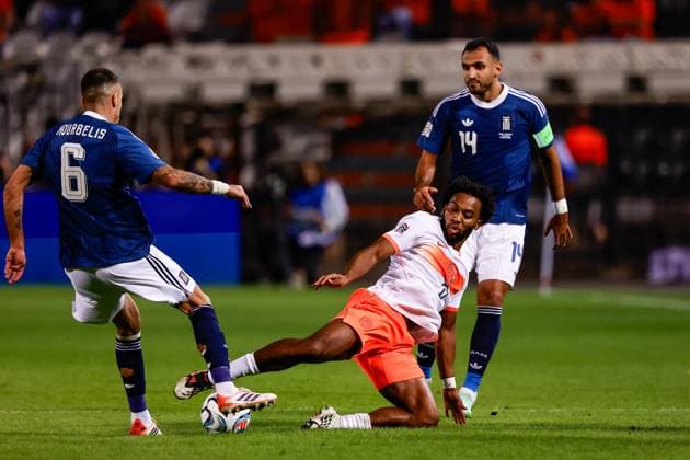 THESSALONIKI , 01-10-2026 , Toumba Stadium , season 2026 2027 , UEFA Nations League football , match between Greece and The Netherlands. picture shows Netherlands player Quinten Timber Greece - Netherlands  x207788394x Copyright: