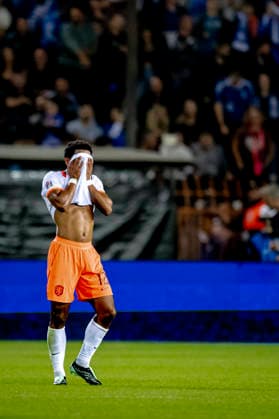 THESSALONIKI: Netherlands defender Jurriën Timber looks frustrated during the UEFA Nations League match between Greece and the Netherlands at Toumba Stadium on October 1, 2026, in Thessaloniki, Greece. Photo by DeFodi Images