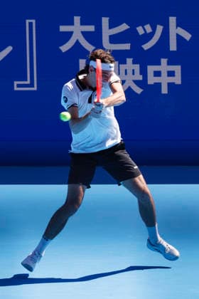October 1, 2026, Tokyo, Japan: Taylor Fritz (USA) returns a shot against Jaume Munar (Spain) during their Round of 32 match at the Kinoshita Group Japan Open Tennis Championships at Ariake Colosseum in Tokyo. The tournament runs from September 29 to October 6. Munar won 6(7)-7(9), 6-4, 6-3. Tokyo Japan - ZUMAm191 20261001_aap_m191_009 Copyright: xRodrigoxReyesxMarinx
