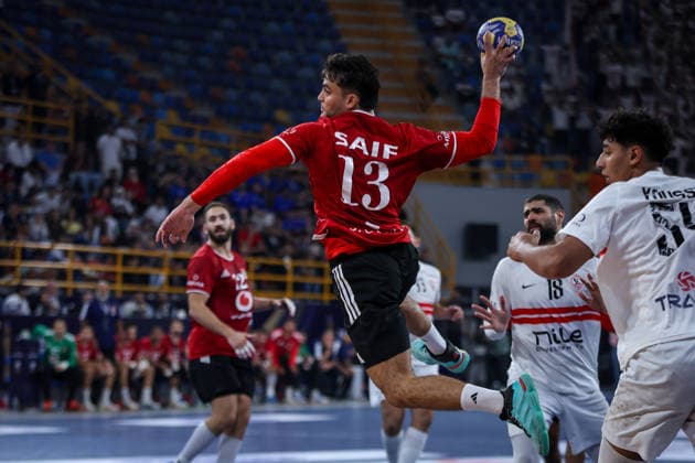 Zamalek V Al Ahly - 19th IHF Men s Club World Championship, WM, Weltmeisterschaft 2026 - Bronze Medal Match Saif Hany of Al Ahly plays during the 19th IHF Men s Club World Championship 2026 bronze medal match between Zamalek and Al Ahly at the New Administrative Capital Covered Hall on October 1, 2026. New Cairo -New Capital Egypt  Copyright: xAymanxArefx originalFilename:aref-notitle261001_nptZz.jpg