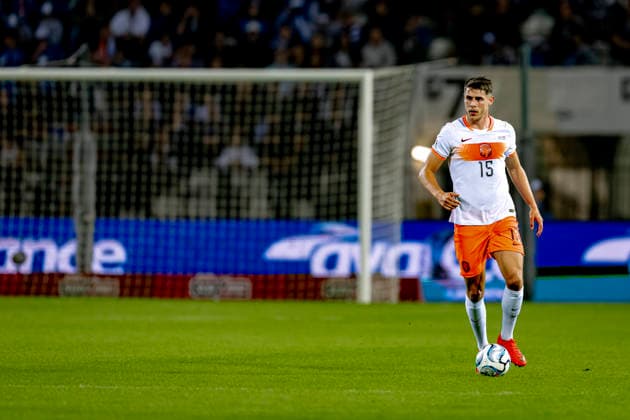 Thessaloniki Netherlands defender Micky van de Ven during the UEFA Nations League match between Greece and the Netherlands at Toumba Stadium on October 1, 2026, in Thessaloniki, Greece. Photo by DeFodi Images