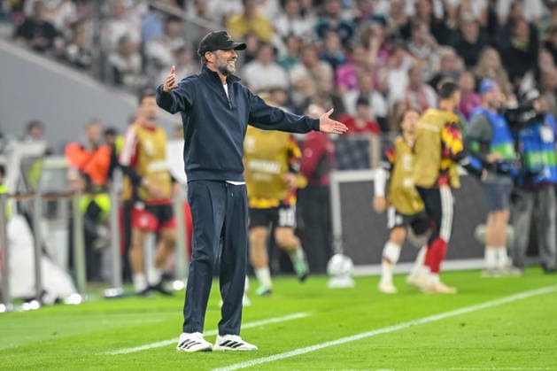 Coach Jürgen Klopp of Germany gestures during the UEFA Nations League 2026–27 group stage match between Germany and Serbia at the Allianz Arena on October 1, 2026, in Munich, Germany. Photo by Harry Langer, DeFodi Images