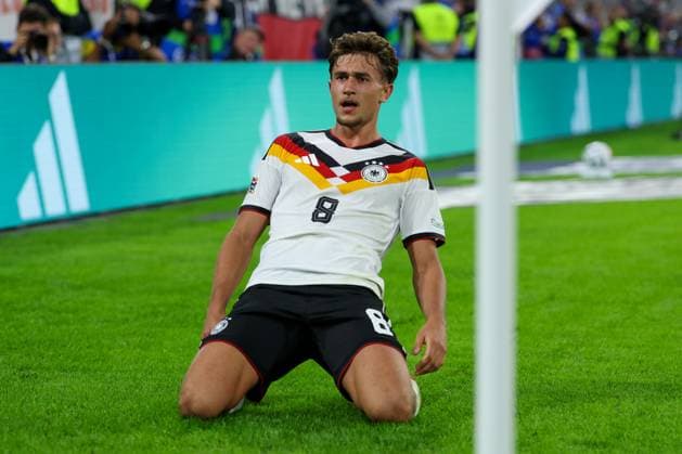 Tom Bischof celebrates Germany s 1-0 goal, Germany vs. Serbia, Soccer, UEFA Nations League, Matchday 3, October 1, 2026, Munich, Bavaria, Germany Copyright: xkolbert-press ChristianxKolbertx