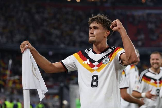 Tom Bischof celebrates Germany s 1-0 goal, Germany vs. Serbia, Soccer, UEFA Nations League, Matchday 3, October 1, 2026, Munich, Bavaria, Germany Copyright: xkolbert-press ChristianxKolbertx