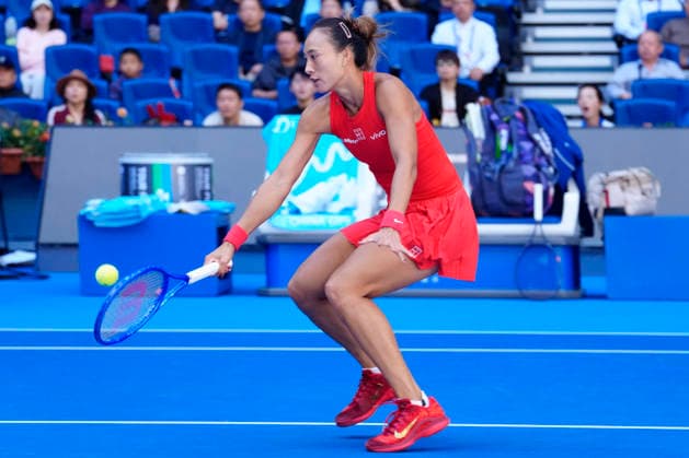 October 1, 2026, Beijing, China: Qinwen Zheng of China plays against Han Shi of China ( not in view) during the Women s singles match on day two of the China Open at the National Tennis Center. Beijing China - ZUMAs197 20261001_aaa_s197_162 Copyright: xPolyxFeix
