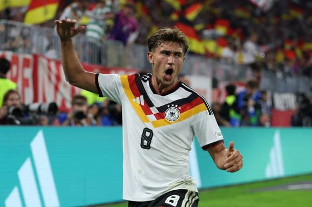 Tom Bischof celebrates Germany s 1-0 goal, Germany vs. Serbia, Soccer, UEFA Nations League, Matchday 3, October 1, 2026, Munich, Bavaria, Germany Copyright: xkolbert-press ChristianxKolbertx